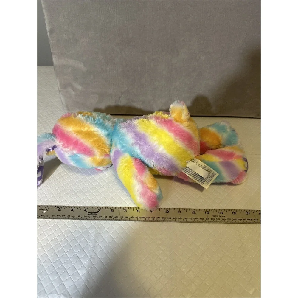Build A Bear BAB Rainbow Easter Stripe‎ Polka Dot Bunny Rabbit Plush Tie Dye 17